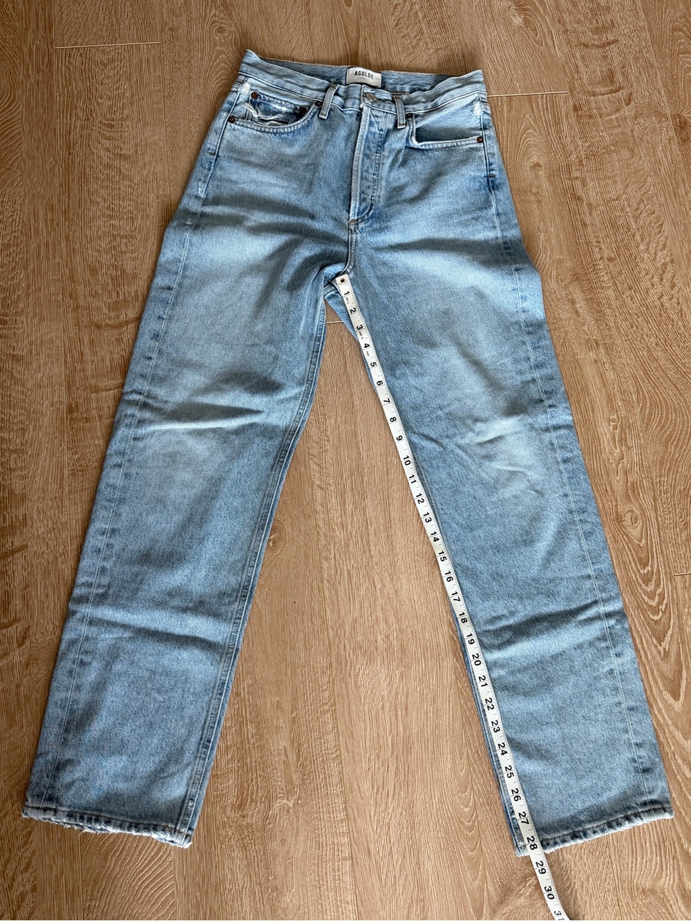 Agolde Light Wash Straight Leg Jeans - Picture 7 of 7